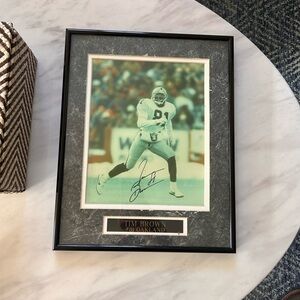 Tim Brown Signed Framed 8x10 Photo Autograph #81 Oakland Raiders HOF WR